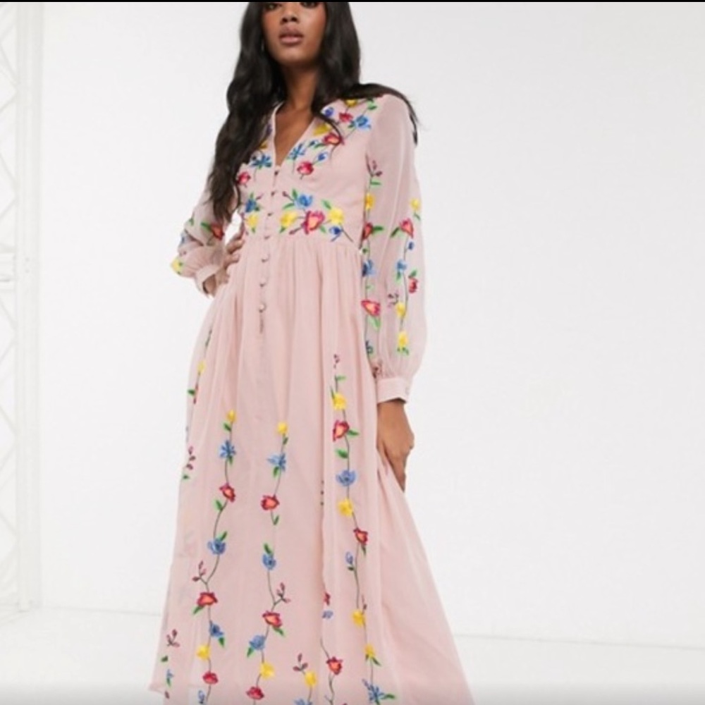 ASOS EDITION DESIGN Embroidered Dress - Picture 3 of 4